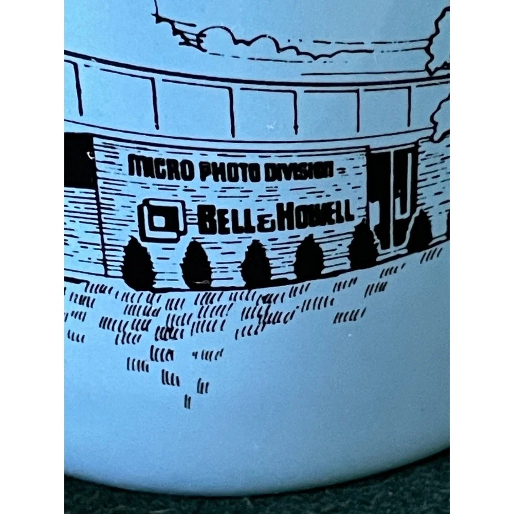 Vintage Bell & Howell Micro Photo Division Blue Ceramic Mug Made in England - Picture 3 of 9
